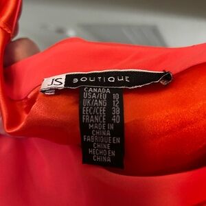 JS Boutique Coral-Red Satin chiffon mini dress